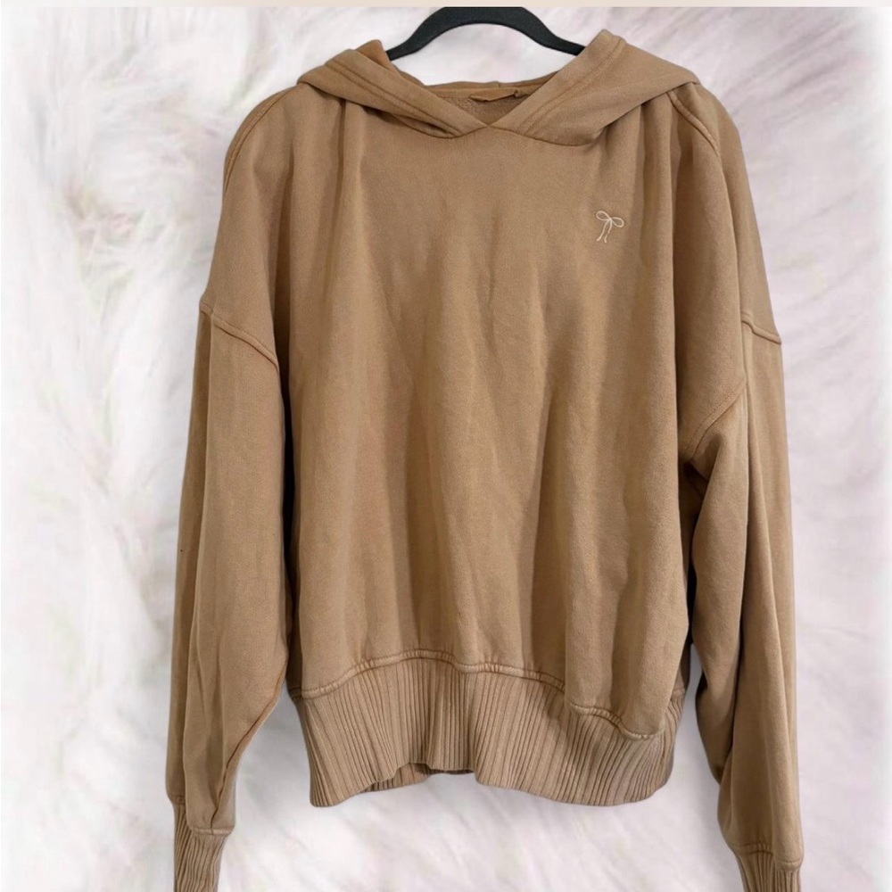Aerie Light Brown Hoodie with Bow